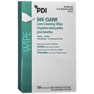 PDI See Clear Lens Cleaning Wipes 120Ct