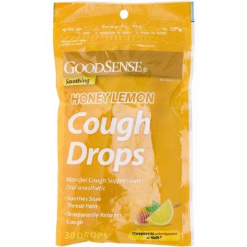 GoodSense Cough Drops 7.5mg Menthol Honey Lemon 30Ct