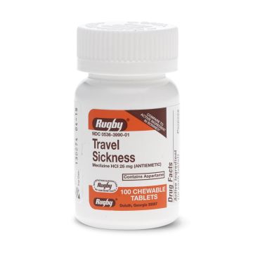 Rugby Travel Sickness Meclizine Tablet 25mg 100Ct