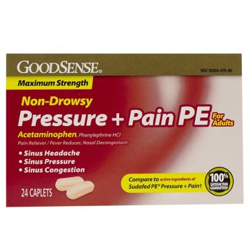 Daytime Headache Sinus Congestion & Pain Caplets 325mg 24Ct
