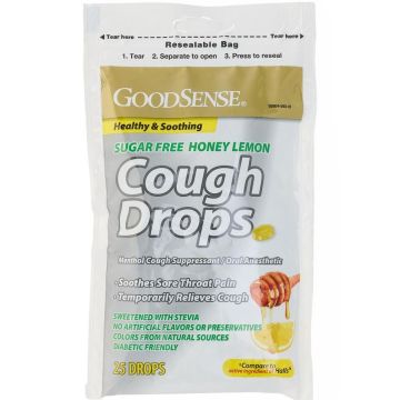 GoodSense Cough Drops Sugar-Free Honey Lemon 25Ct