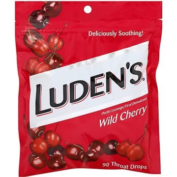 Luden's Wild Cherry Throat Drops, 90 ct., One Bag