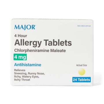 Allergy Relief Antihistamine Tablets, 4 mg, Box of 24 Tablets, One Box