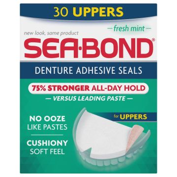 Sea-Bond Denture Adhesive Seal Mint Upper 30Ct