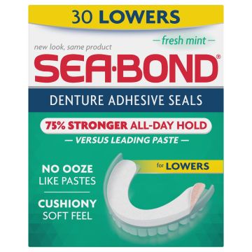 Sea-Bond Denture Adhesive Seal Mint Lower 30Ct