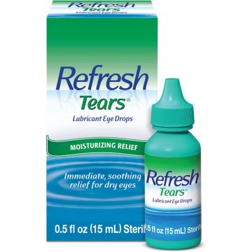 Refresh Tears Lubricant Eye Drops, 15mL Bottle, One