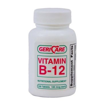 GeriCare Vitamin B-12 Tablet, 100 mcg, 100Ct