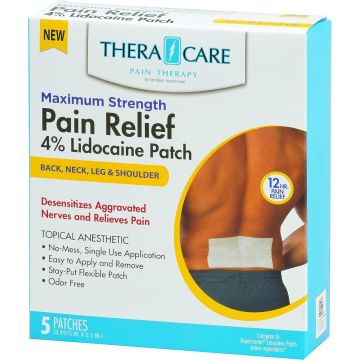 TheraCare Max Strength Pain Relief 4% Lidocaine Patch 5Ct