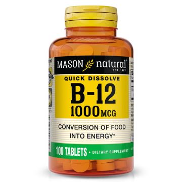 Mason Natural Quick Dissolve Vitamin B12 Tablet 1000mcg 100Ct