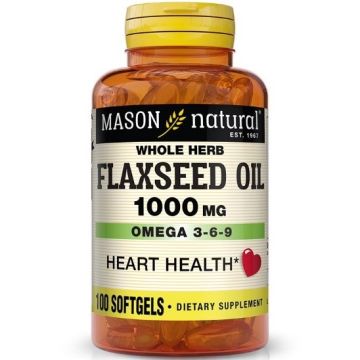 Mason Natural Flaxseed Oil Softgel 1000mg 100Ct