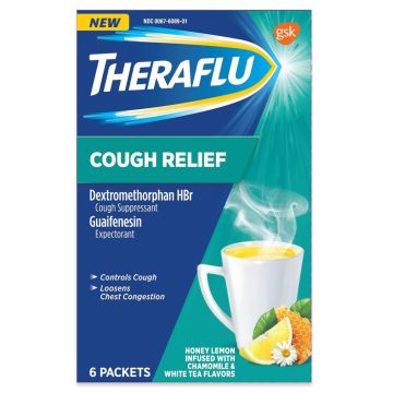 TheraFlu Honey Lemon Cough Relief White Tea with Chamomile 6Ct