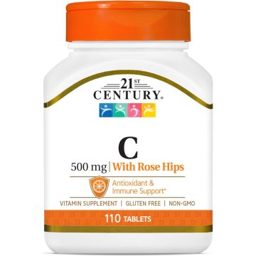 Vitamin C With Rose Hips Tablets 500mg 110Ct