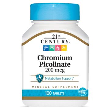 Chromium Picolinate Tablets, 200 mcg, Bottle of 100