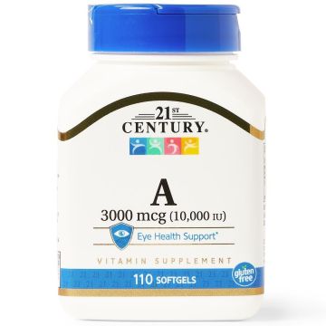 Vitamin A, 3000 mcg (10,000 IU), Bottle of 110 Softgels