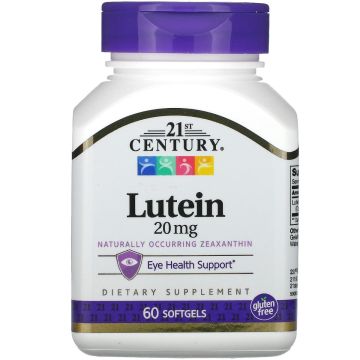 Lutein Softgels, 20 mg, 60 per Bottle, One Bottle