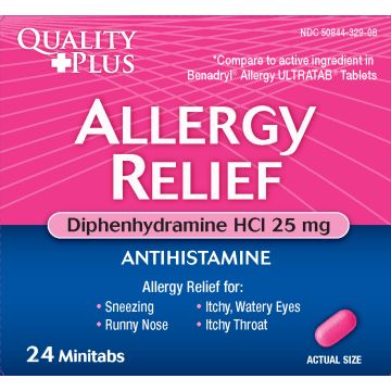 Quality Plus Allergy Relief Diphenhydramine Tablet 25mg 24Ct
