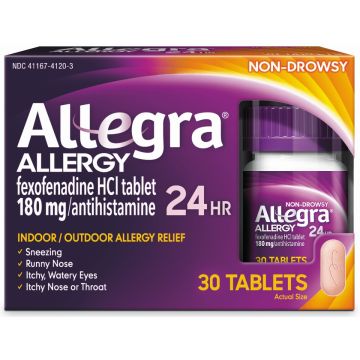 Allegra Allergy 24Hr Non-Drowsy Tablet 180mg 30Ct