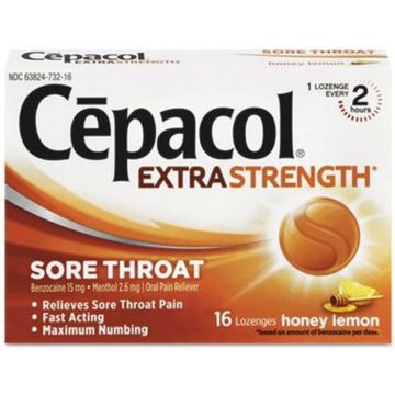 Cepacol Throat Lozenges Ex Strength Honey Lemon 16Ct