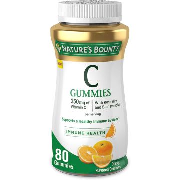 Nature's Bounty Vitamin C Gummies With Rose Hips 250mg 80Ct