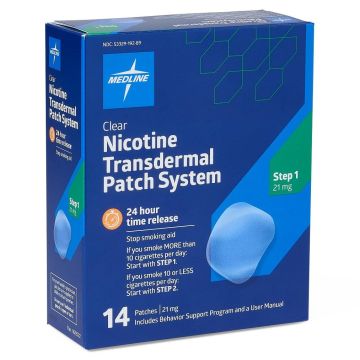 Medline STEP 1 21mg Nicotine Patch 14Ct
