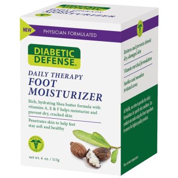 Diabetic Defense Foot Moisturizer Cream, 4oz Jar