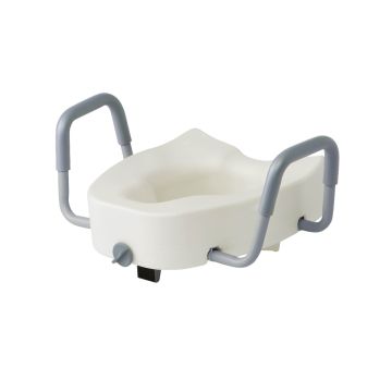 Medline 5in Raised Toilet Seat With Arms/Lock Elongated 1Ct