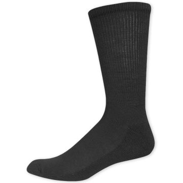 Dr. Scholl's Diabetic and Circulatory Crew Socks with Mild Compression, 8-15 mmHg, Black, Size S, One Pair