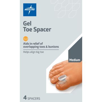 Medline Clear Gel Toe Spacers M 4Ct