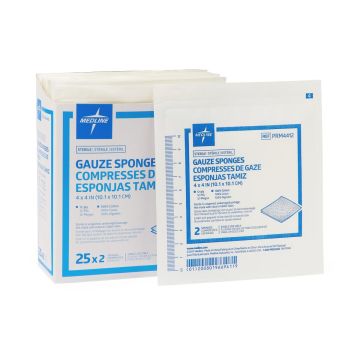 Medline St2s Woven Cotton Gauze Sponge 12ply 4x4 50Ct