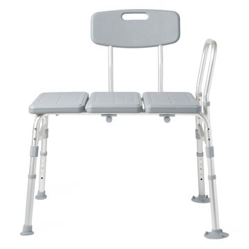 Cap Transfer Bench Medline Transfer Bath Bench with Back 400lb Cap 1Ct