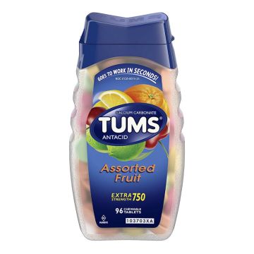 TUMS Extra Strength Chewable Antacid Tablets Fruit 96Ct