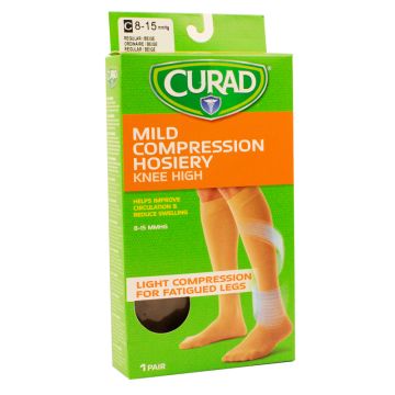 Compression Knee High Socks Women's Beige Large