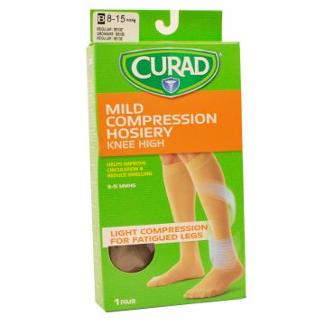 Compression Knee High Socks Women's Beige Medium