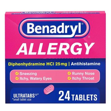 Benadryl Allergy Antihistamine Ultratabs 25mg 24Ct