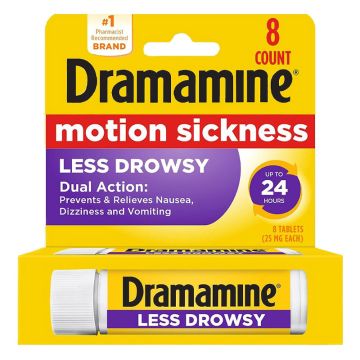 Dramamine All Day Less Drowsy Motion Sickness Tablets 8Ct