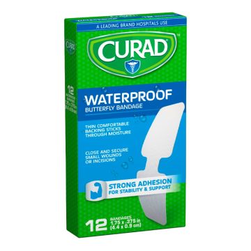 Curad Butterfly Closure Waterproof Bandage 1-3/4in X 3/8in