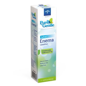 Medline Pure & Gentle Saline Enema Laxative 4.5oz 24Ct