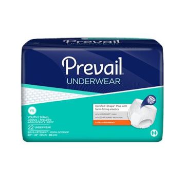 Prevail Extra Absorbency Disposable Underwear Youth/S 22Ct