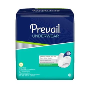 Prevail Maximum Absorbency Disposable Underwear 2XL 12Ct