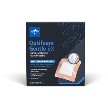 Optifoam Gentle EX Silicone-Faced Foam Dressing 4x4 3Ct