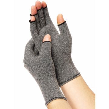 CURAD Arthritis Relief Compression Gloves, Mild Compression, Grey, Medium, One Pair