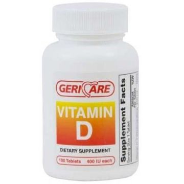 GeriCare Vitamin D-3, 400 IU, 100 Tablets per Bottle, One Bottle
