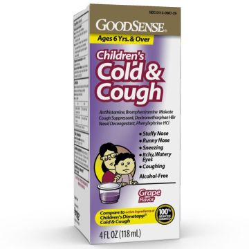 GoodSense Children's Cough and Cold Liquid Grape 4oz 1Ct