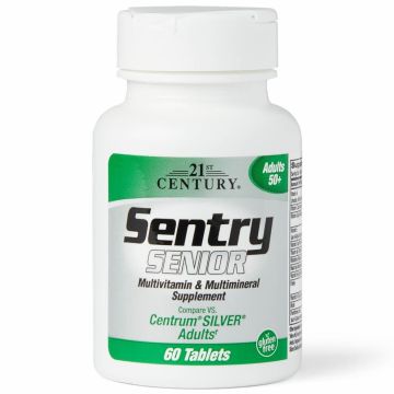 Sentry Senior Multivitamin with Minerals for Adults 50+, Bottle of 60 Tablets