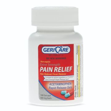 GeriCare Acetaminophen Rapid Release Gel Caps 500mg 100Ct