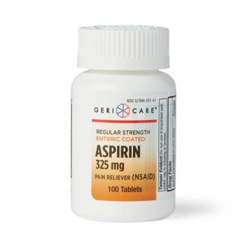GeriCare Reg Strength Enteric-Coated Aspirin 325mg, Tablet 100Ct