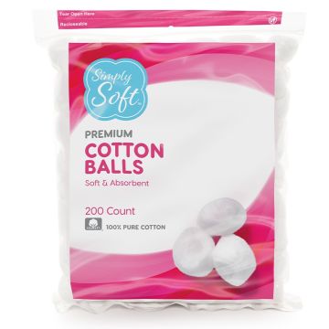 Medline Simply Soft Premium Cotton Balls (200 Count) 3Pk