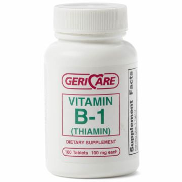 GeriCare Vitamin B-1 (Thiamin) Tablets, 100mg, Bottle of 100