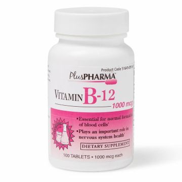 Vitamin B12 (1000 mcg), Calcium (23 mg), Bottle of 100