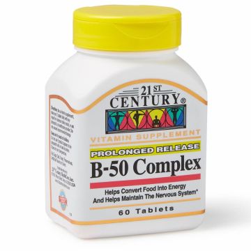 Vitamin B-50 Complex Tablets, Bottle of 60